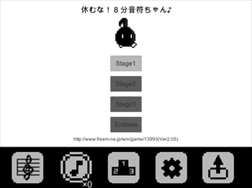 YASUHATI (休むな！８分音符ちゃん♪）（不要停！８分音符醬♪） Game Screen Shot2
