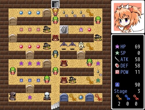 クラピィのうぇるかむヘル魔宮 ゲーム画面