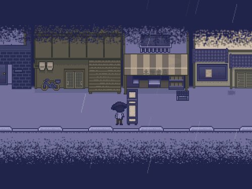 雨の町 ゲーム画面