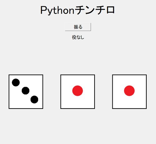 Pythonチンチロ ゲーム画面
