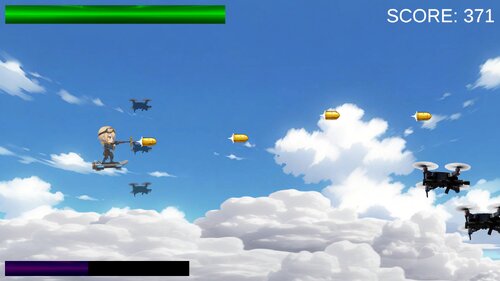 突撃シューリック～シンプルな横スクロールシューティング～ ゲーム画面1