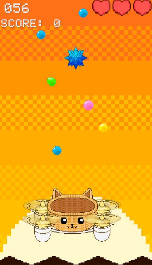 キャットドロップキャッチ ゲーム画面1